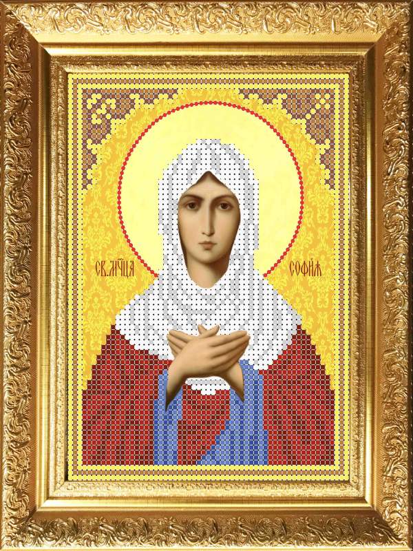 Икона Св Cофия - Основа на габардине для вышивки бисером и крестом